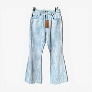 🌻NEW w/tags Patrizia Pepe Blue Bleached Flare Jeans Size 27